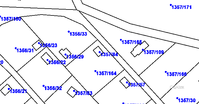 Parcela st. 1357/84 v KÚ Mšeno nad Nisou, Katastrální mapa