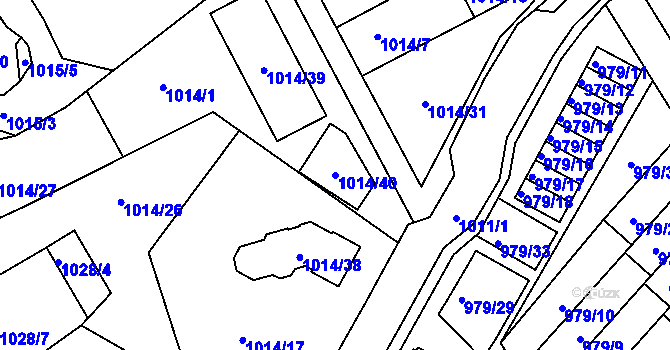 Parcela st. 1014/40 v KÚ Mšeno nad Nisou, Katastrální mapa