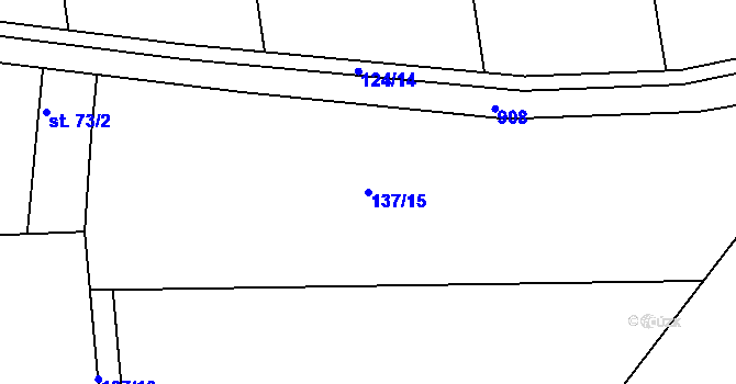Parcela st. 137/15 v KÚ Jablonná nad Vltavou, Katastrální mapa