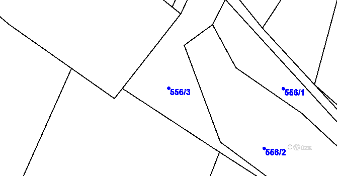 Parcela st. 556/3 v KÚ Jablonná nad Vltavou, Katastrální mapa