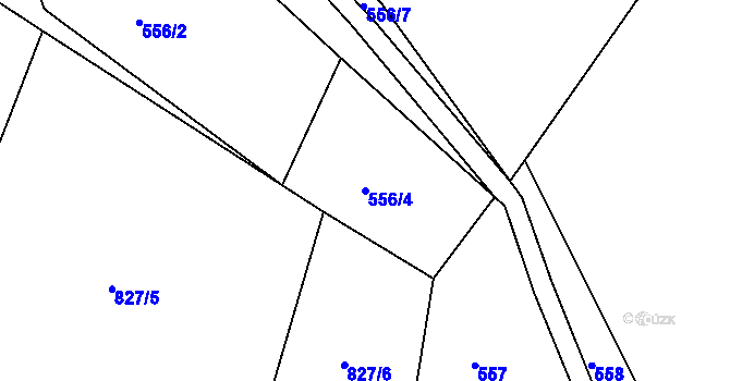 Parcela st. 556/4 v KÚ Jablonná nad Vltavou, Katastrální mapa