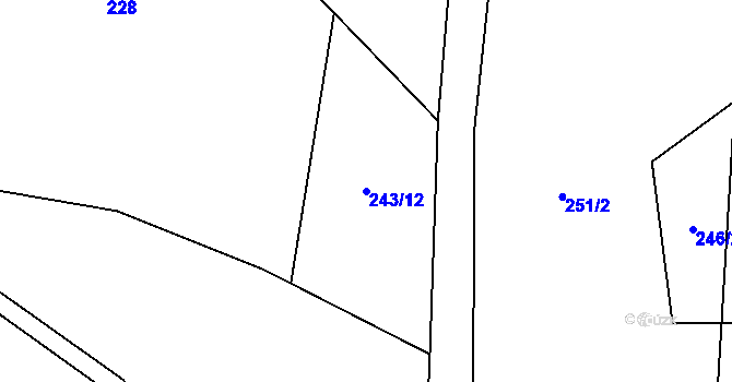 Parcela st. 243/12 v KÚ Jablonná nad Vltavou, Katastrální mapa