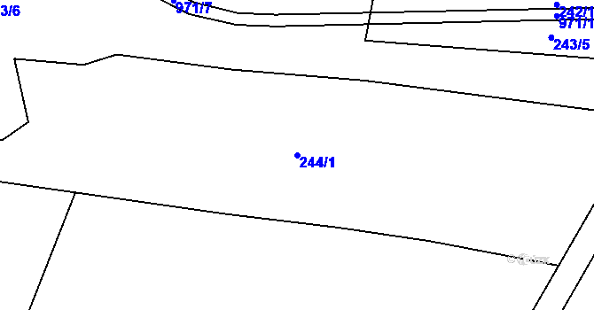 Parcela st. 244/1 v KÚ Jablonná nad Vltavou, Katastrální mapa