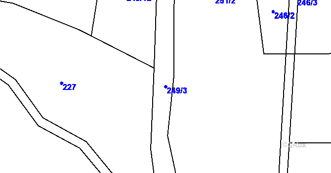 Parcela st. 249/3 v KÚ Jablonná nad Vltavou, Katastrální mapa