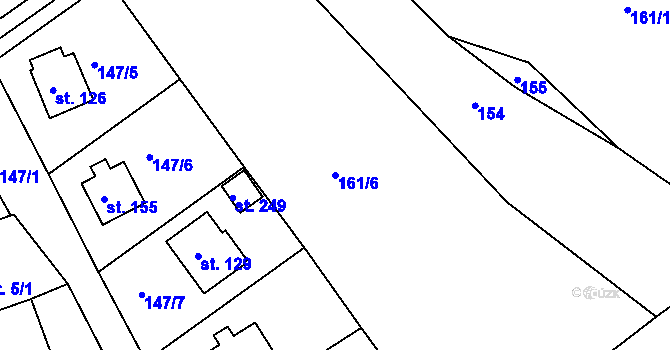 Parcela st. 161/6 v KÚ Jablonná nad Vltavou, Katastrální mapa