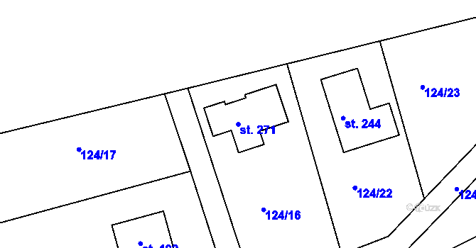 Parcela st. 271 v KÚ Jablonná nad Vltavou, Katastrální mapa