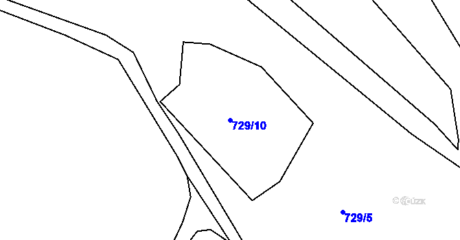 Parcela st. 729/10 v KÚ Jablonná nad Vltavou, Katastrální mapa