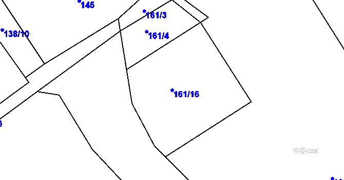 Parcela st. 161/16 v KÚ Jablonná nad Vltavou, Katastrální mapa