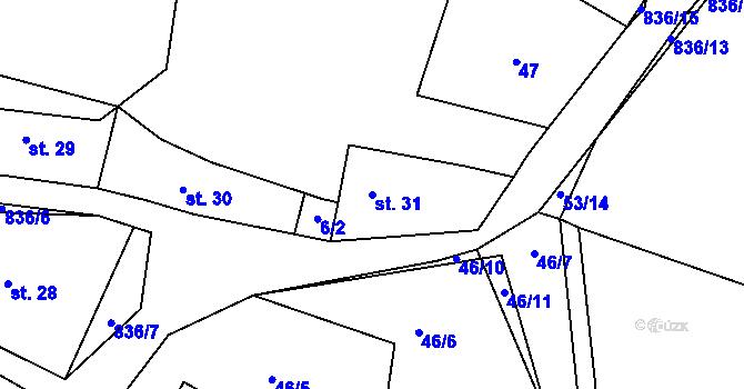 Parcela st. 31 v KÚ Jablonná, Katastrální mapa