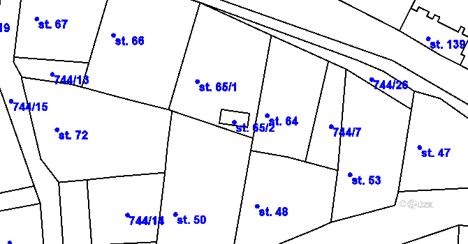 Parcela st. 65/2 v KÚ Jablonná, Katastrální mapa