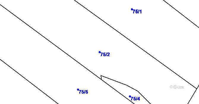 Parcela st. 75/2 v KÚ Jablonná, Katastrální mapa