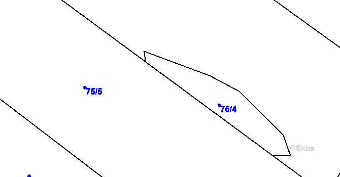 Parcela st. 75/3 v KÚ Jablonná, Katastrální mapa