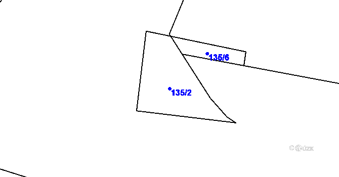 Parcela st. 135/2 v KÚ Jablonná, Katastrální mapa