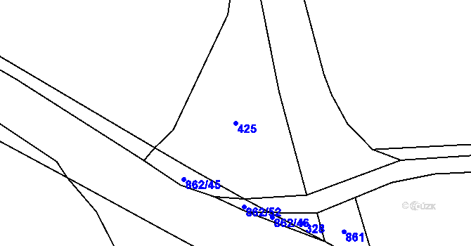 Parcela st. 425 v KÚ Jablonná, Katastrální mapa