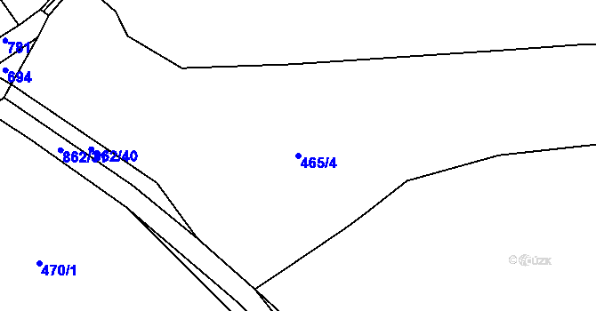 Parcela st. 465/4 v KÚ Jablonná, Katastrální mapa
