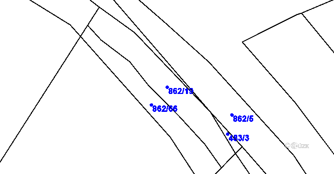 Parcela st. 862/19 v KÚ Jablonná, Katastrální mapa