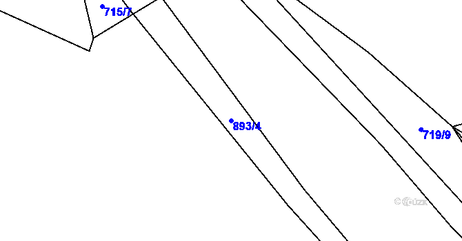 Parcela st. 893/4 v KÚ Jablonná, Katastrální mapa