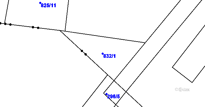 Parcela st. 832/1 v KÚ Jablonná, Katastrální mapa