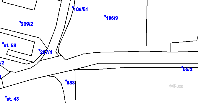 Parcela st. 839/3 v KÚ Jablonná, Katastrální mapa