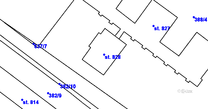 Parcela st. 828 v KÚ Jablonné nad Orlicí, Katastrální mapa