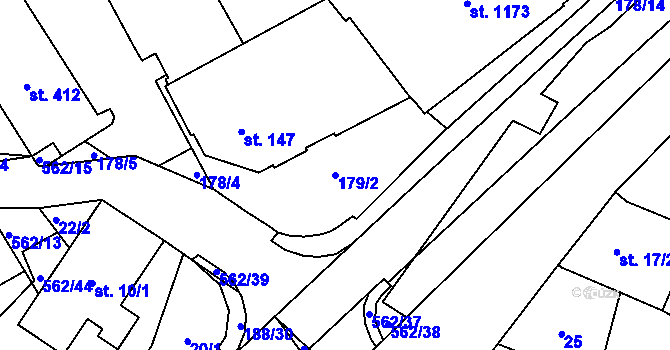Parcela st. 179/2 v KÚ Jablonné nad Orlicí, Katastrální mapa