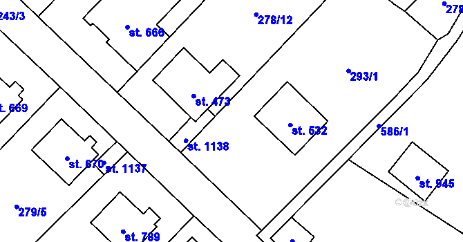 Parcela st. 278/15 v KÚ Jablonné nad Orlicí, Katastrální mapa