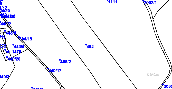 Parcela st. 482 v KÚ Jablonné nad Orlicí, Katastrální mapa