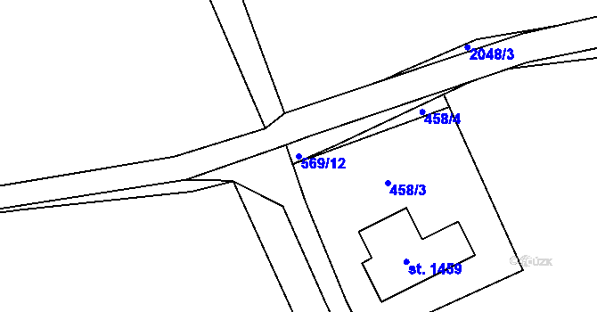 Parcela st. 569/12 v KÚ Jablonné nad Orlicí, Katastrální mapa