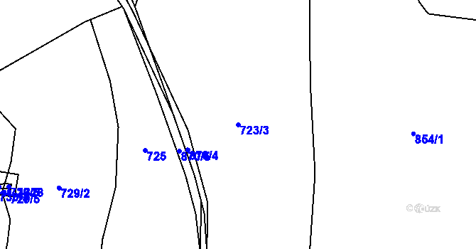 Parcela st. 723/3 v KÚ Jablonné nad Orlicí, Katastrální mapa