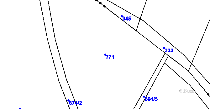 Parcela st. 771 v KÚ Jablonné nad Orlicí, Katastrální mapa