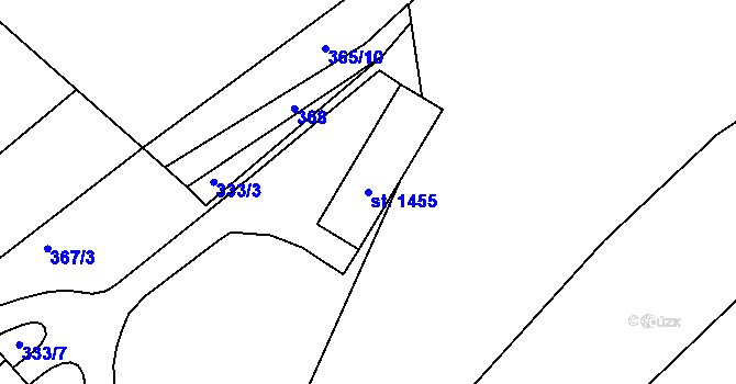 Parcela st. 1455 v KÚ Jablonné nad Orlicí, Katastrální mapa