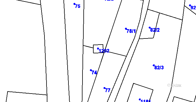 Parcela st. 77 v KÚ Česká Ves v Podještědí, Katastrální mapa
