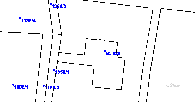 Parcela st. 828 v KÚ Jablonné v Podještědí, Katastrální mapa