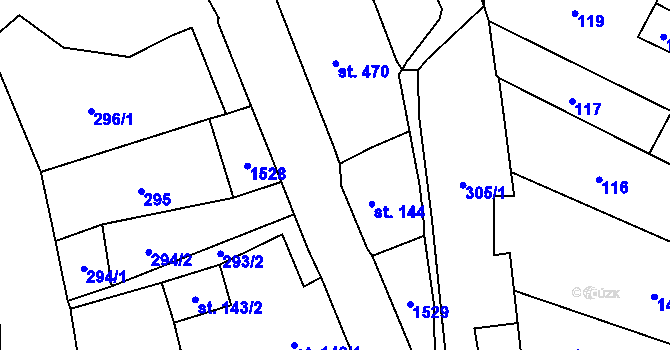 Parcela st. 144 v KÚ Jablonné v Podještědí, Katastrální mapa