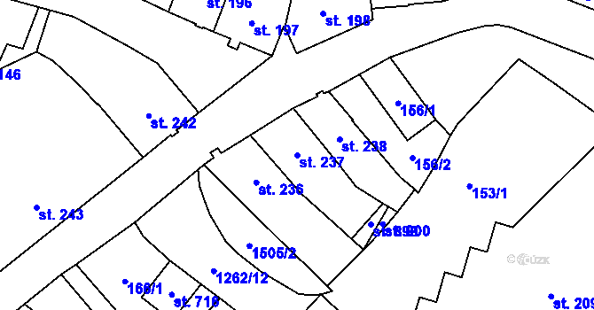 Parcela st. 237 v KÚ Jablonné v Podještědí, Katastrální mapa