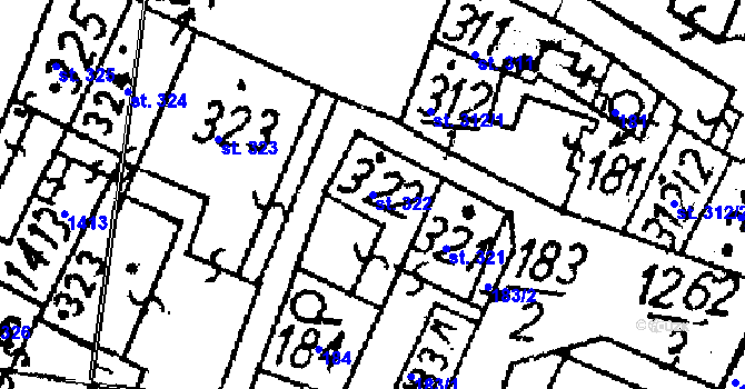 Parcela st. 322 v KÚ Jablonné v Podještědí, Katastrální mapa