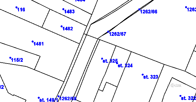 Parcela st. 325 v KÚ Jablonné v Podještědí, Katastrální mapa
