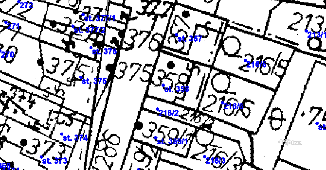 Parcela st. 358 v KÚ Jablonné v Podještědí, Katastrální mapa