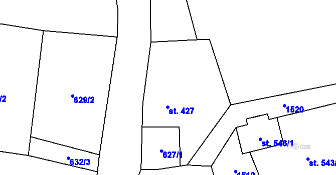 Parcela st. 427 v KÚ Jablonné v Podještědí, Katastrální mapa