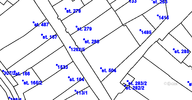 Parcela st. 504 v KÚ Jablonné v Podještědí, Katastrální mapa