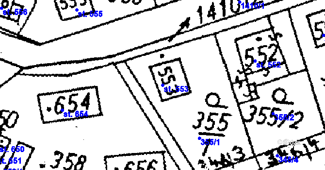 Parcela st. 553 v KÚ Jablonné v Podještědí, Katastrální mapa