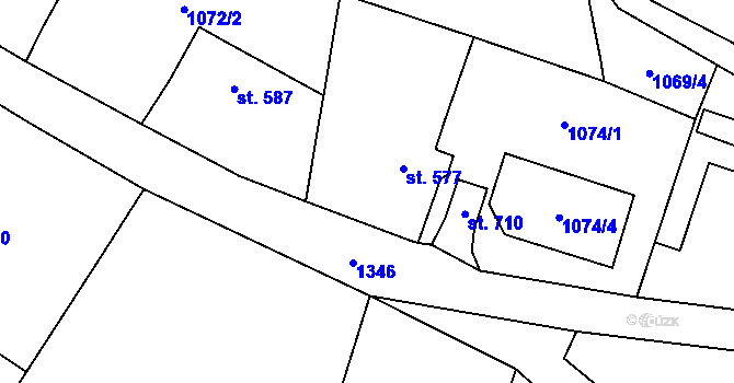 Parcela st. 577 v KÚ Jablonné v Podještědí, Katastrální mapa