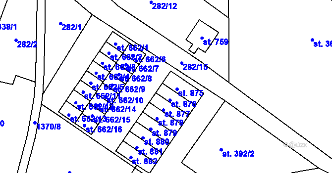 Parcela st. 666/2 v KÚ Jablonné v Podještědí, Katastrální mapa