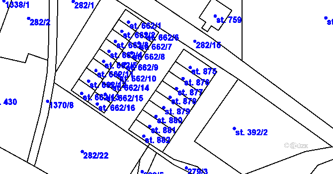 Parcela st. 666/4 v KÚ Jablonné v Podještědí, Katastrální mapa