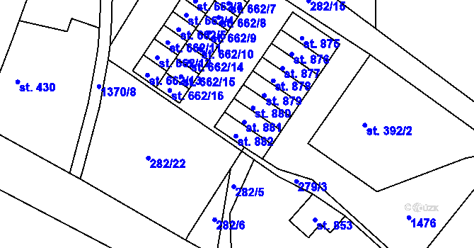 Parcela st. 666/8 v KÚ Jablonné v Podještědí, Katastrální mapa