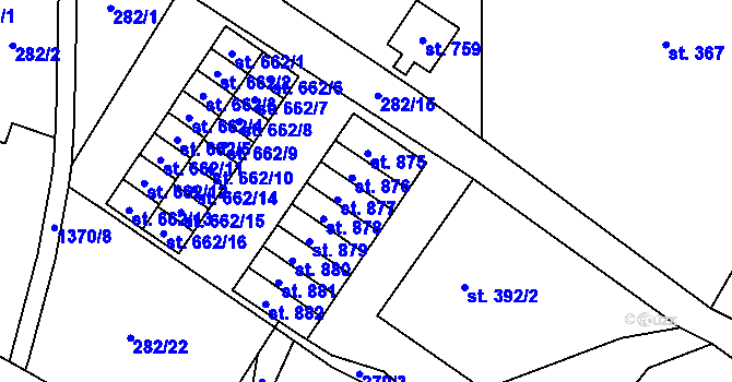 Parcela st. 666/11 v KÚ Jablonné v Podještědí, Katastrální mapa