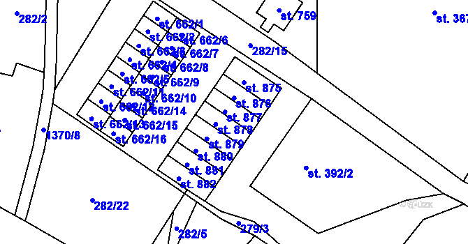 Parcela st. 666/12 v KÚ Jablonné v Podještědí, Katastrální mapa