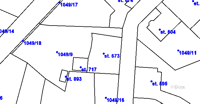 Parcela st. 673 v KÚ Jablonné v Podještědí, Katastrální mapa