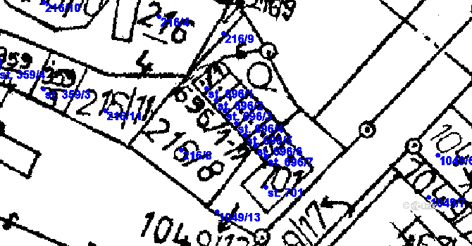 Parcela st. 696/4 v KÚ Jablonné v Podještědí, Katastrální mapa