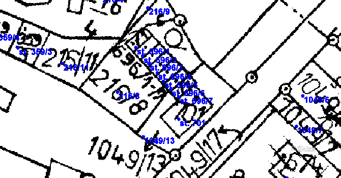 Parcela st. 696/6 v KÚ Jablonné v Podještědí, Katastrální mapa